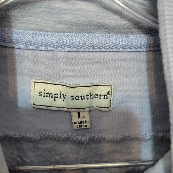 SIMPLY SOUTHERN- Women’s 1/4 Zip Fleece & Corduroy Jacket - Purple - Size Large - Picture 4 of 5